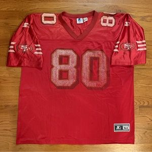 Vtg 90s Starter San Francisco 49ers Mens Jersey Jerry Rice #80 NFL Football 2XL